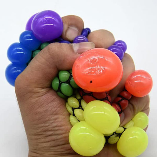 Stress Balls 4-Pack Mesh Textured for Adults Kids Therapy Squeeze.