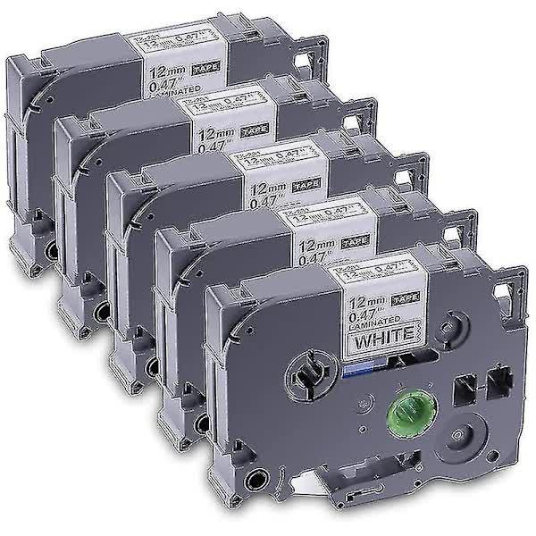 Brother TZE-231 Compatible 5-Pack Laminated P-Touch Label Printer Tape for PT-D Model.