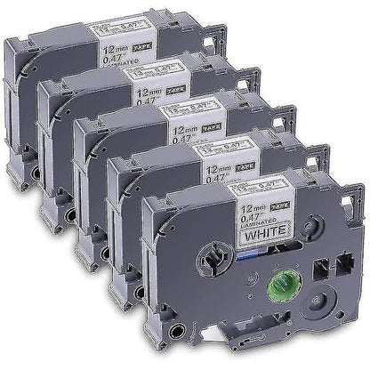 Brother TZE-231 Compatible 5-Pack Laminated P-Touch Label Printer Tape for PT-D Model.
