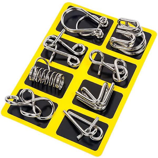 8pcs Metal Brain Teaser Puzzle Rings IQ Training Game for Kids and Adults Board Games.