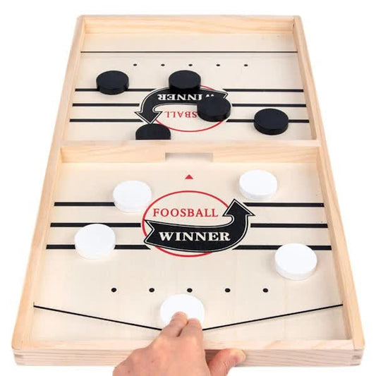 Sling Puck Game, Wooden Hockey Game, Fast Action Soccer Table Game.
