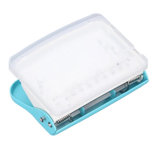 Handheld Portable Spiral Binding Machine for A4 A5 A6 A7 Paper, Round Hole Punch, Light Blue for School and Home Use