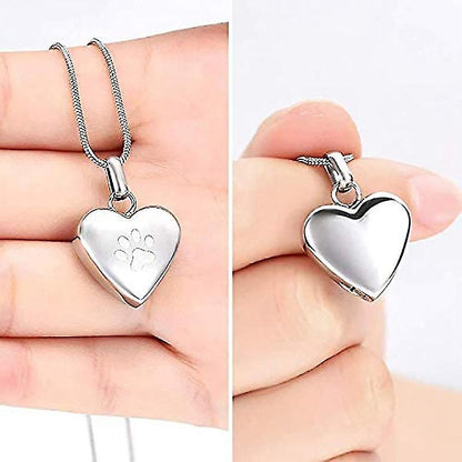 Pet Memorial Jewelry Heart Shaped Cremation Necklace for Ashes
