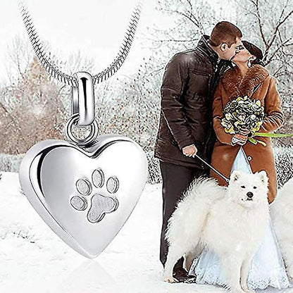 Pet Memorial Jewelry Heart Shaped Cremation Necklace for Ashes