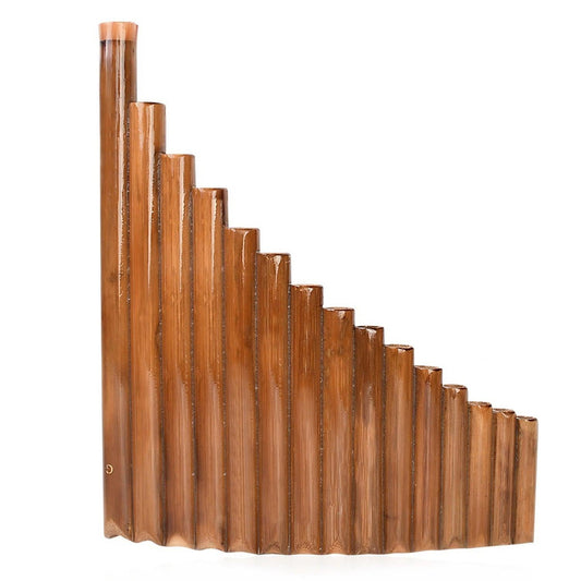 Handmade 15-Pipe Bamboo Pan Flute Natural Woodwind Instrument G-Tone.