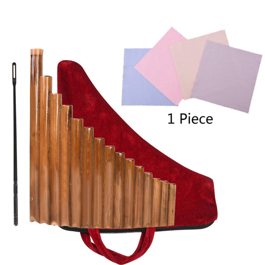 Handmade 15-Pipe Bamboo Pan Flute Natural Woodwind Instrument G-Tone.