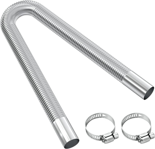 Exhaust Pipe for Parking Heater 60cm Stainless Steel with 2 Clamps Compatible with Diesel Heaters.