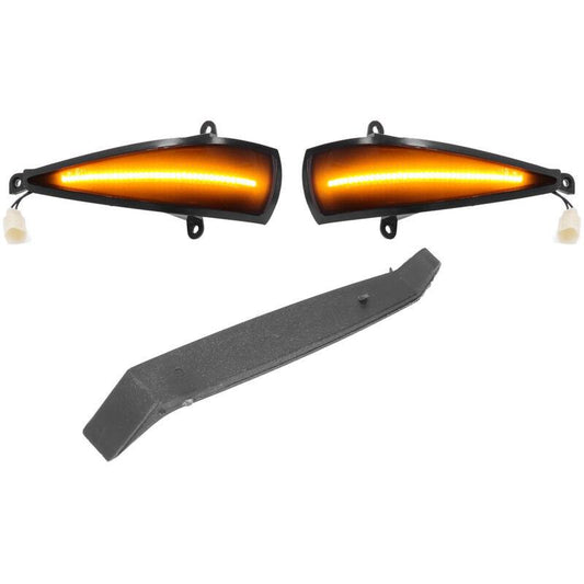 2x Dynamic LED Turn Signal Lights Yellow Mirror Mounted For Civic 8th (2005-2011) by DEBUNS.