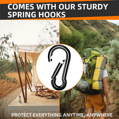 Heavy Duty Carabiners 2-Pack for Keys Camping Fishing, 10cm Length 4.9cm Width, Large Rope Connector