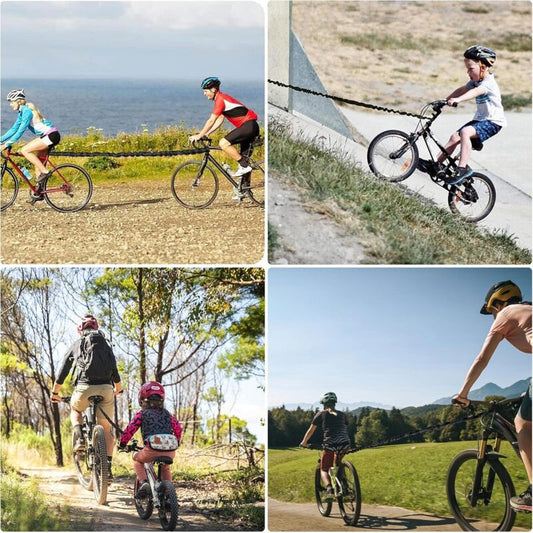 200kg Bicycle Tow Rope for Kids 1.7m to 3m with Black Storage Bag Compatible with Mountain Bike for Long Family Trip