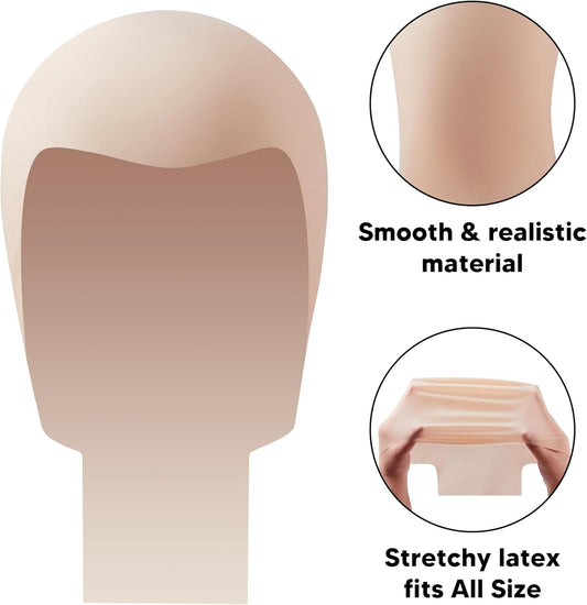 Halloween Bald Wig Latex Bald Wig For Men Women Halloween Costumes, Bald Wig Hat For Adults Costume Halloween Makeup Costume Accessories.