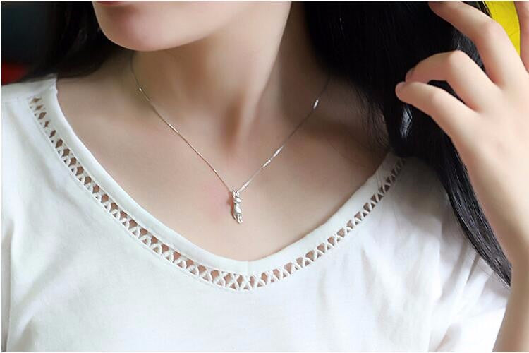 Cat Necklace Sterling Silver Jewelry for Women and Girls