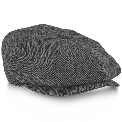2023 Retro Newsboy Caps Men Octagonal Hats Peaky Blinders Newsbo Black