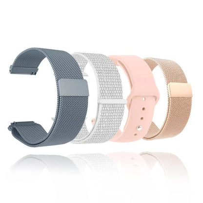 Garmin Metal Wristband 18mm 20mm 22mm Rose Pink Compatible with Vivoactive 3 4 4s Venu 2 2s SQ Forerunner 645
