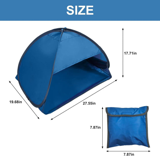 Pop-up Beach Shelter - Portable Beach Tent Anti-UV, Windproof, Picnic Tent for Small Dogs, Cats and Other Small Pets, Blue Main Image