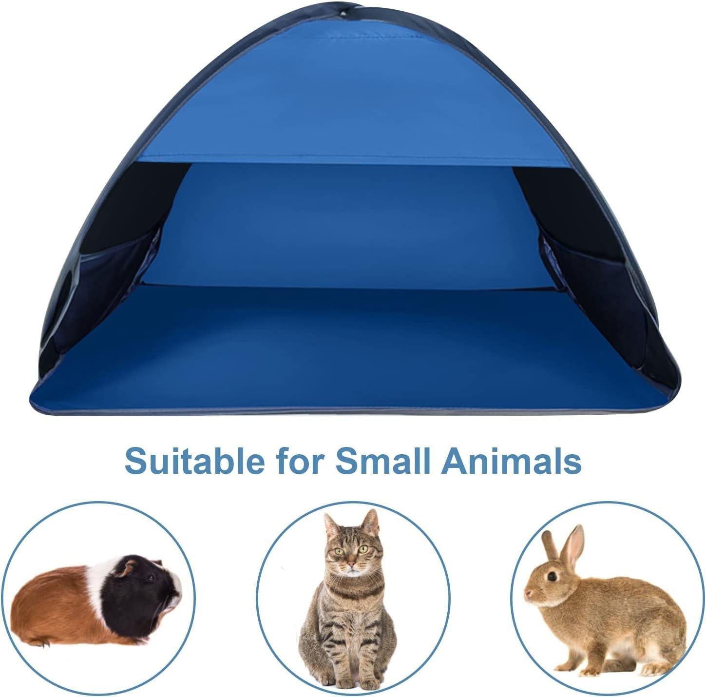 Pop-up Beach Shelter - Portable Beach Tent Anti-UV, Windproof, Picnic Tent for Small Dogs, Cats and Other Small Pets, Blue.