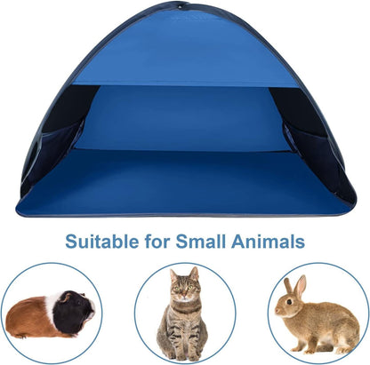 Pop-up Beach Shelter - Portable Beach Tent Anti-UV, Windproof, Picnic Tent for Small Dogs, Cats and Other Small Pets, Blue.