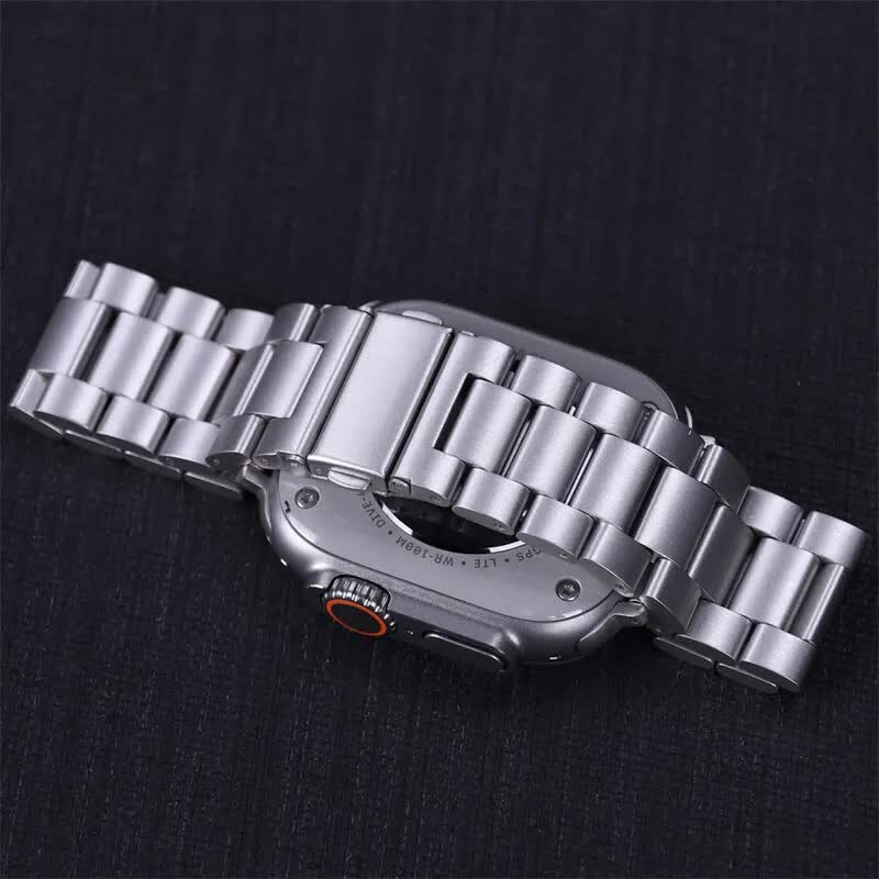 Stainless Steel Band Compatible with Apple Watch Series 9 8 7 6 5 49mm 45mm 44mm 42mm Black Metal Bracelet