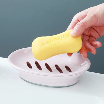 2-pack soap dish, plastic soap cups, non-slip soap dish, soap holder, shower with drip tray, easy-clean soap saver (pink)