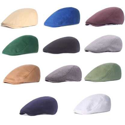 Unisex Cotton Beret - Soft Casual Solid Color Cap for Men and Women with Compatible with Apple Compatibility, White, One Size