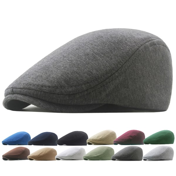 Unisex Cotton Beret - Soft Casual Solid Color Cap for Men and Women with Compatible with Apple Compatibility, White, One Size