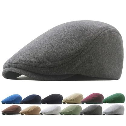 Unisex Cotton Beret - Soft Casual Solid Color Cap for Men and Women with Compatible with Apple Compatibility, White, One Size