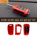 Black ABS Carbon Fiber Car Key Cover Case for Audi A6l A1 Q3 Q7 TT R8 A3 S3 S3 ABS Black.