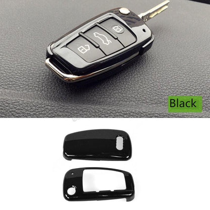Black ABS Carbon Fiber Car Key Cover Case for Audi A6l A1 Q3 Q7 TT R8 A3 S3 S3 ABS Black.