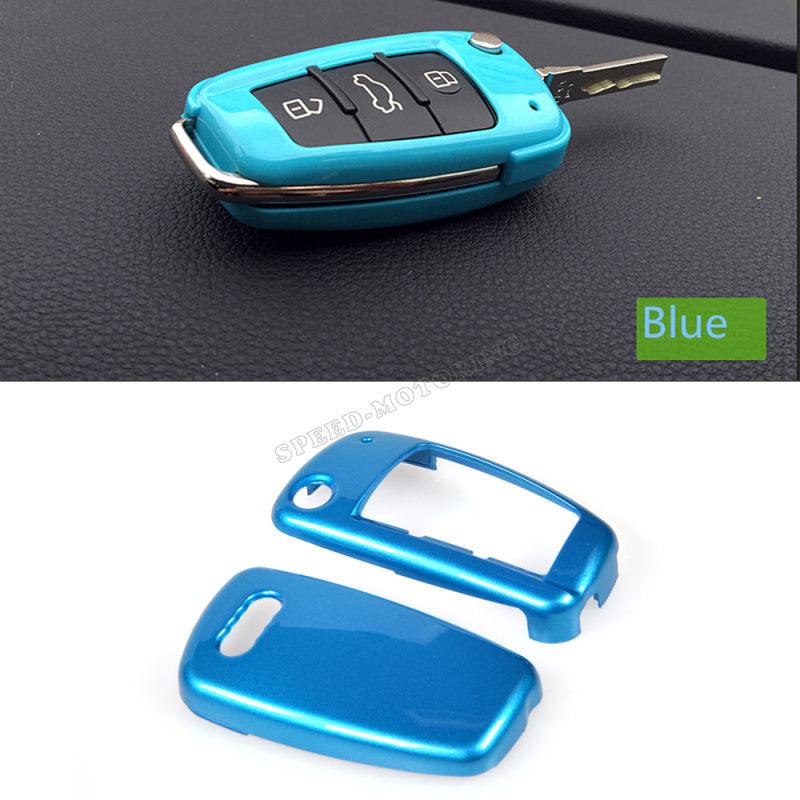 Black ABS Carbon Fiber Car Key Cover Case for Audi A6l A1 Q3 Q7 TT R8 A3 S3 S3 ABS Black.