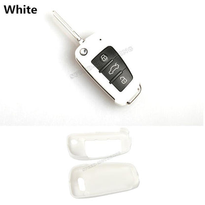 Black ABS Carbon Fiber Car Key Cover Case for Audi A6l A1 Q3 Q7 TT R8 A3 S3 S3 ABS Black.