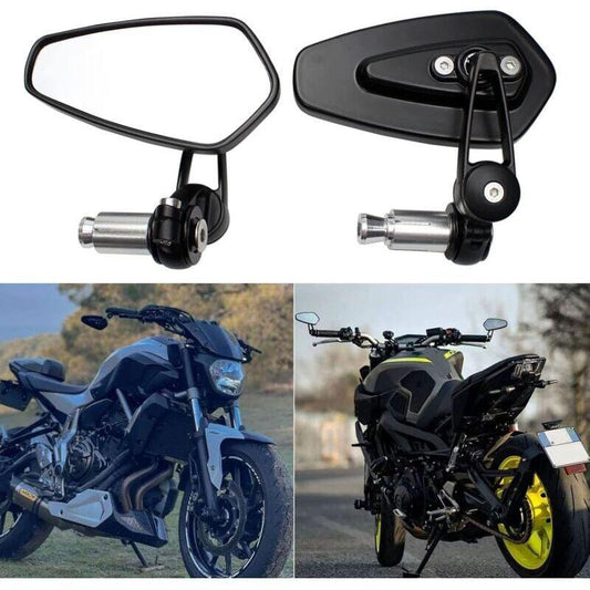 2pcs Motorcycle Handlebar Rearview Mirrors Motorcycle Rearview Mirrors for XJ6 MT01 MT03 MT07 MT09 (Black).