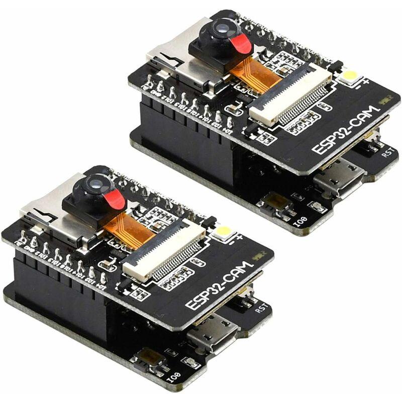 ESP32-CAM-MB ESP32 Dual-Core Bluetooth WiFi Development Board with Camera and TF Card Module 2pcs.