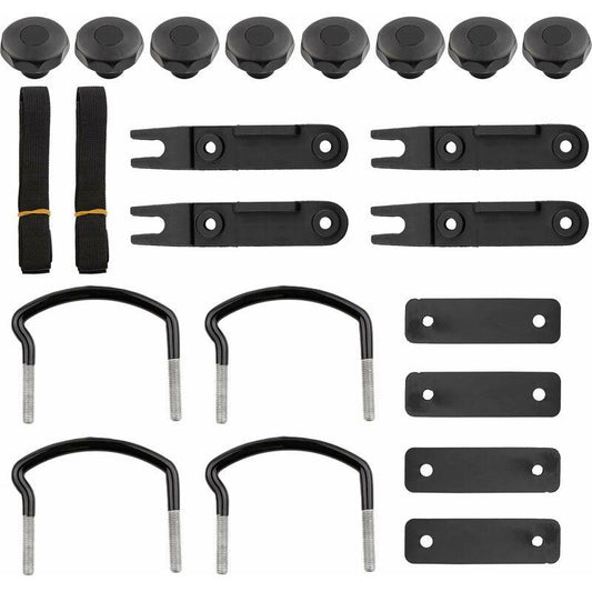 Universal Roof Box Brackets 4 pcs U-Shaped Mounting Brackets Inner Width with 8 Lock Nuts.