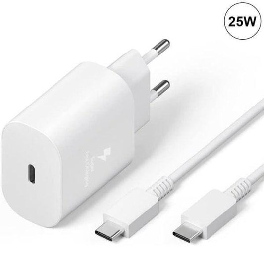 Compatible with Samsung A25 A15 A05 A05s A35 A55 Charger and Cable 25W White Type-C Fast Charging.