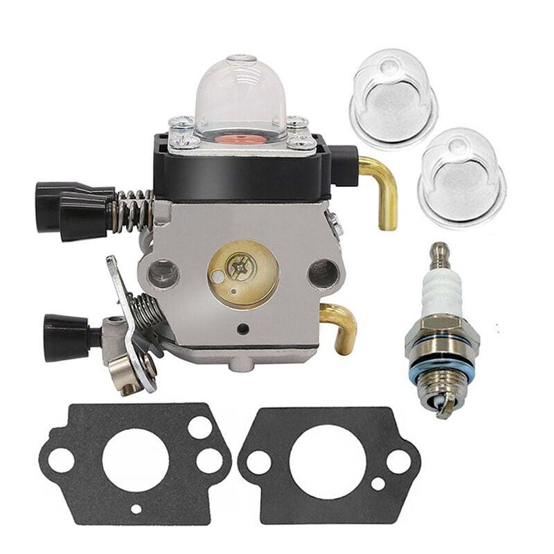 Stihl FS38 FS45 FS46 FS55 FS74 FS75 FS80 FS85 KM55 HL45 Lawn Mower Carburetor Kit with Gaskets Primer Bulbs Spark Plugs.
