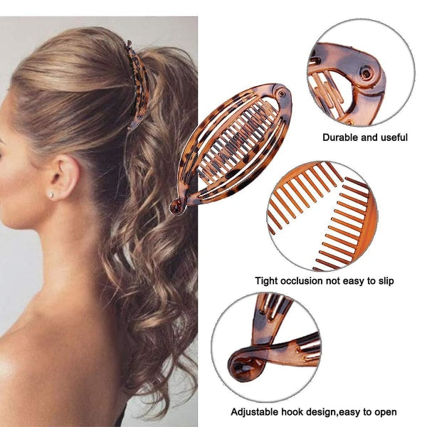 Braided Banana Clip Hair Clip Ponytail Holder for Girls, Classic Style