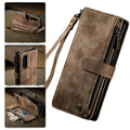 Compatible with Samsung Galaxy Z Fold 3 Case, Samsung, Retro Wallet Design, Card Slots, Magnetic Stand \u0026 Strap.