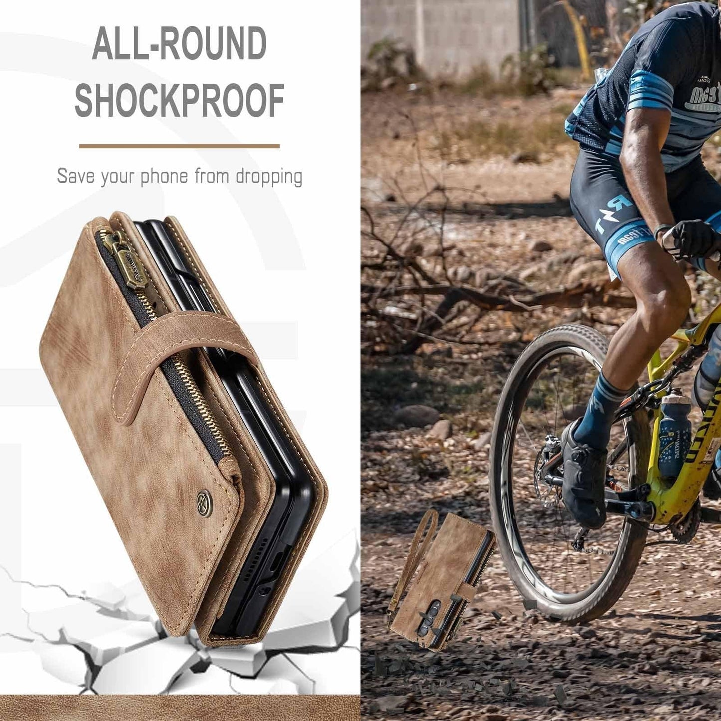 Compatible with Samsung Galaxy Z Fold 3 Case, Samsung, Retro Wallet Design, Card Slots, Magnetic Stand \u0026 Strap.