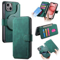 New Magnetic Two-in-one Separation Structure Mobile Phone Case - Card Holder RFID Anti-theft Brush - Suitable for iPhone Mobile Phone Case Gr Green iPhone 15.