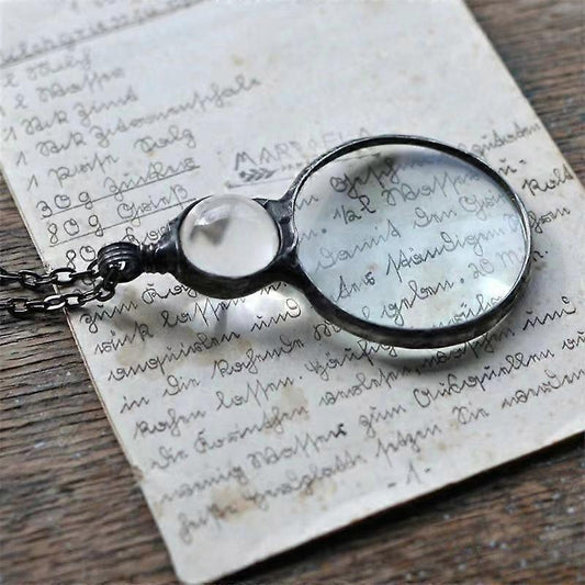 Magnifying Glass Necklace for Reading, Elderly Gift, Book Accessory green.