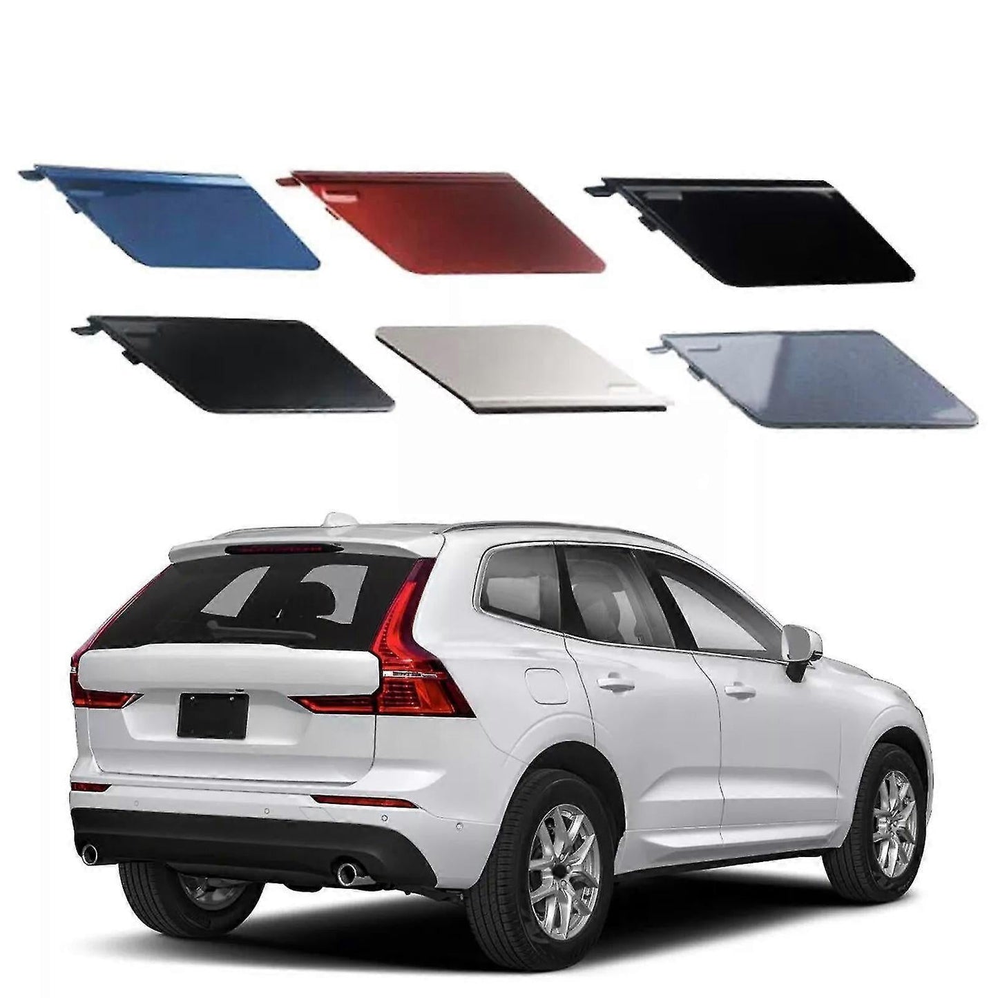 Volvo XC60 Compatible Rear Bumper Towbar Hatch Eye Cover 39849034 31449210 Agate Black for 2018-2023 Models.
