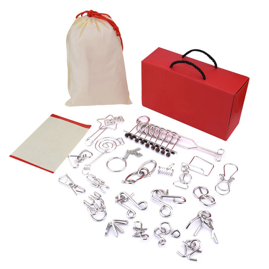 Wire Puzzle Set 20 Pack Metal IQ Brain Training Toys