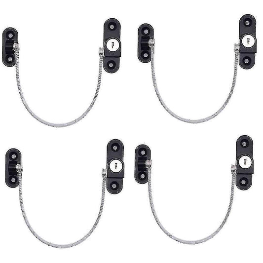 Window Locks Childproof 4 pcs Black-Compatible Window Limiters for Safety