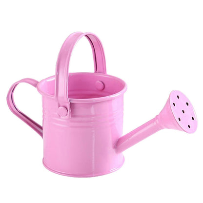 100% New, Mini Iron Watering Can, Spray Bottle, Metal Forging with Handle, Sprinkler Shower Pink