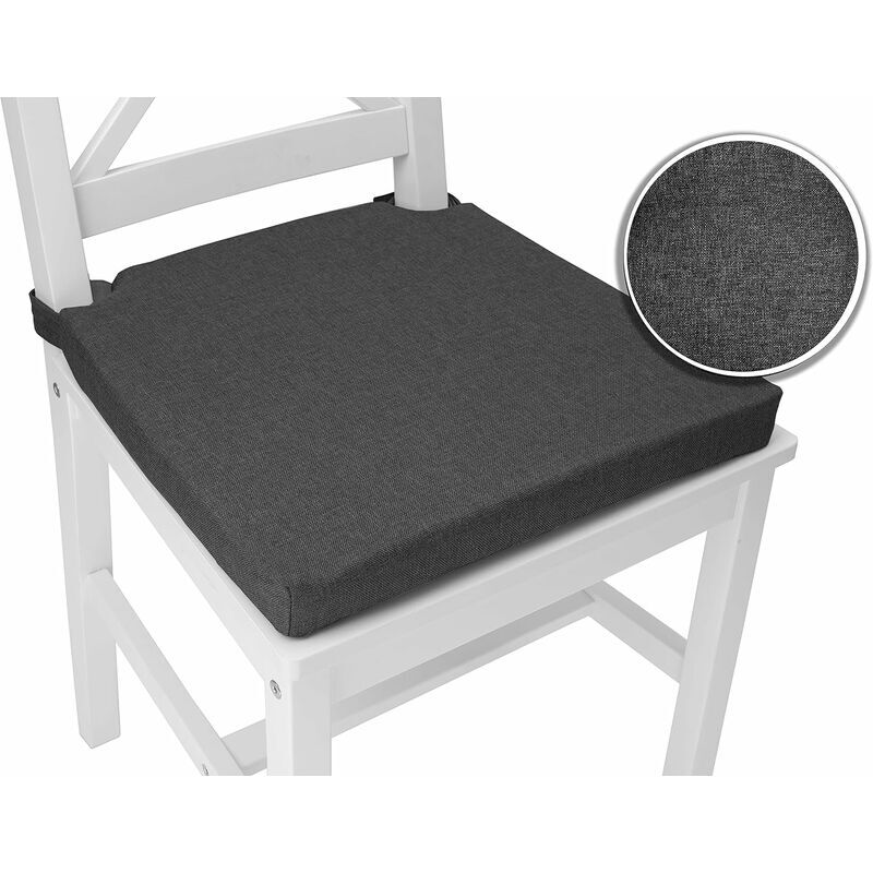 Trapezoidal Chair Cushions Set of 4 Comfortable Seat with Inner and Outer Velcro Dimensions 42cm Back 35cm Front