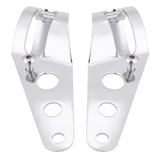 Motorcycle Headlight Mount Bracket Fork Tube Clamp Kit 35-43mm Chrome for Chopper Cafe Racer.