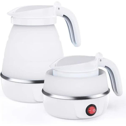 Foldable Electric Travel Kettle with Detachable Cord Silicone Collapsible Kettle.
