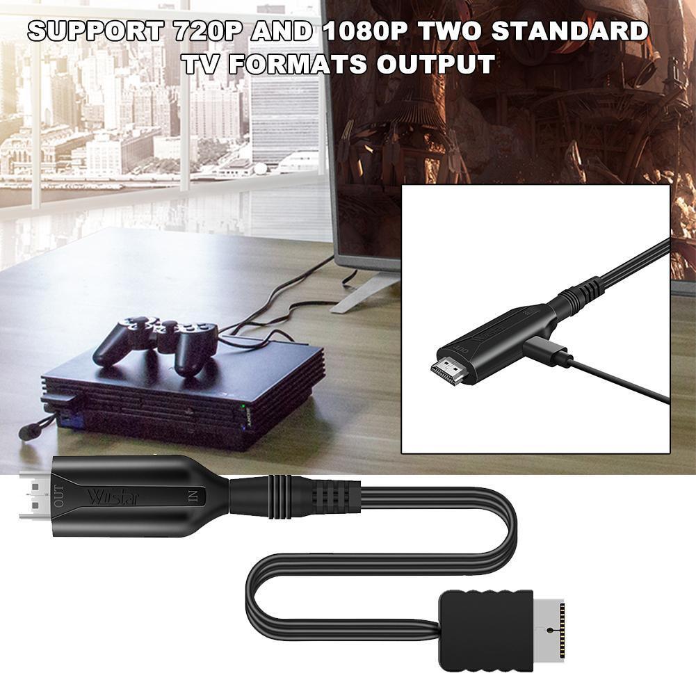 PS2 to HDMI Adapter Cable with RCA AV HD Output Compatible with Playstation 2.