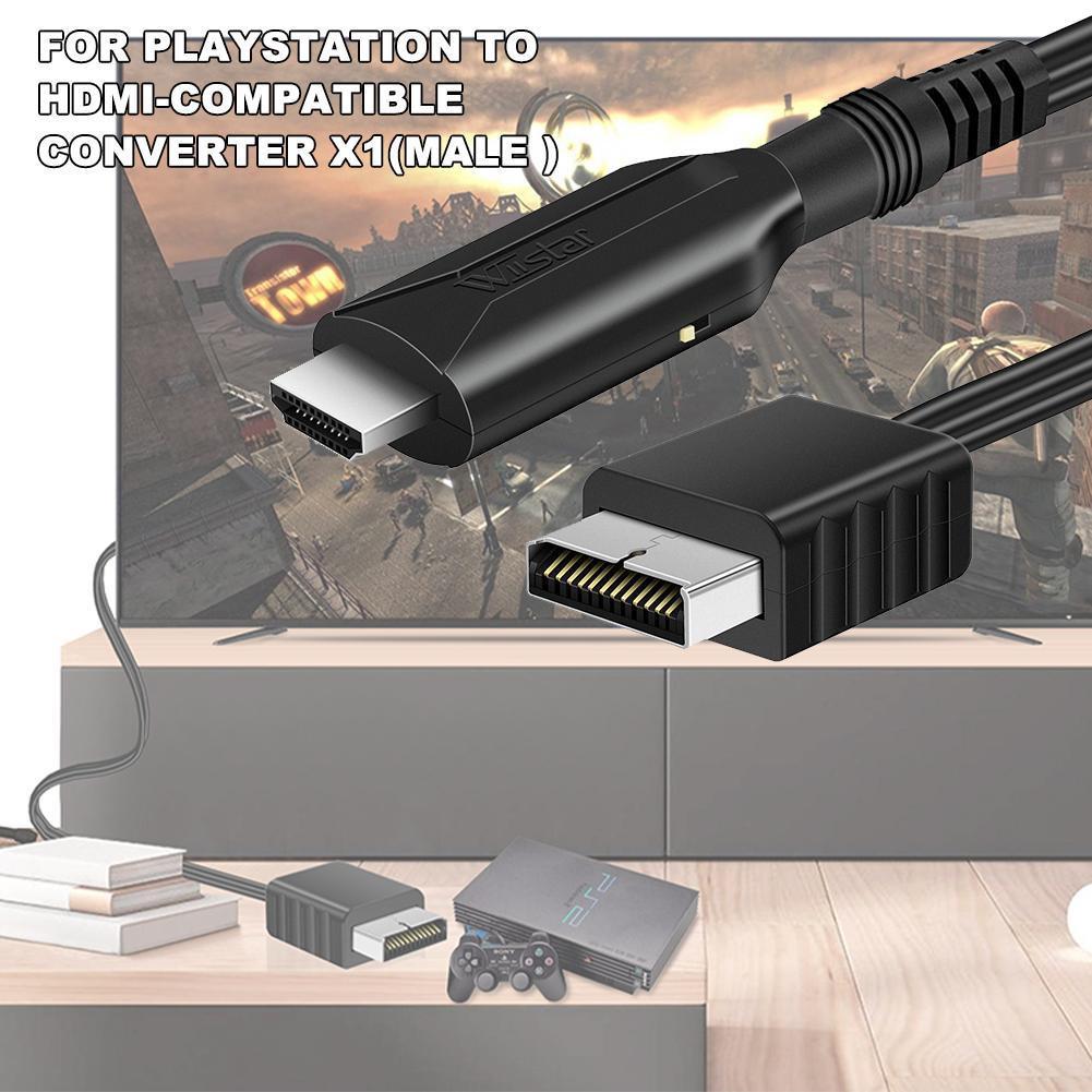 PS2 to HDMI Adapter Cable with RCA AV HD Output Compatible with Playstation 2.