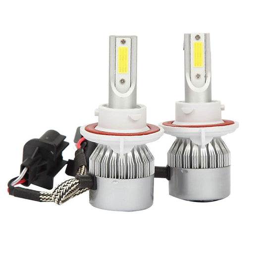 (2-pack) H13/9008 LED Headlight (Low Beam and High Beam) C6 Conversion Kit, 72W 8500LM 6500K Cool White Light.